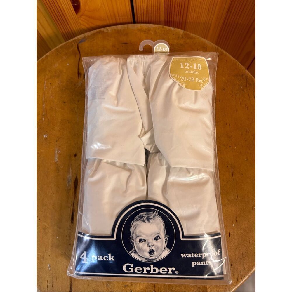 Gerber Waterproof Pull On Pants Pack of 4 Vintage Size12-18 Months or 20-28 lbs